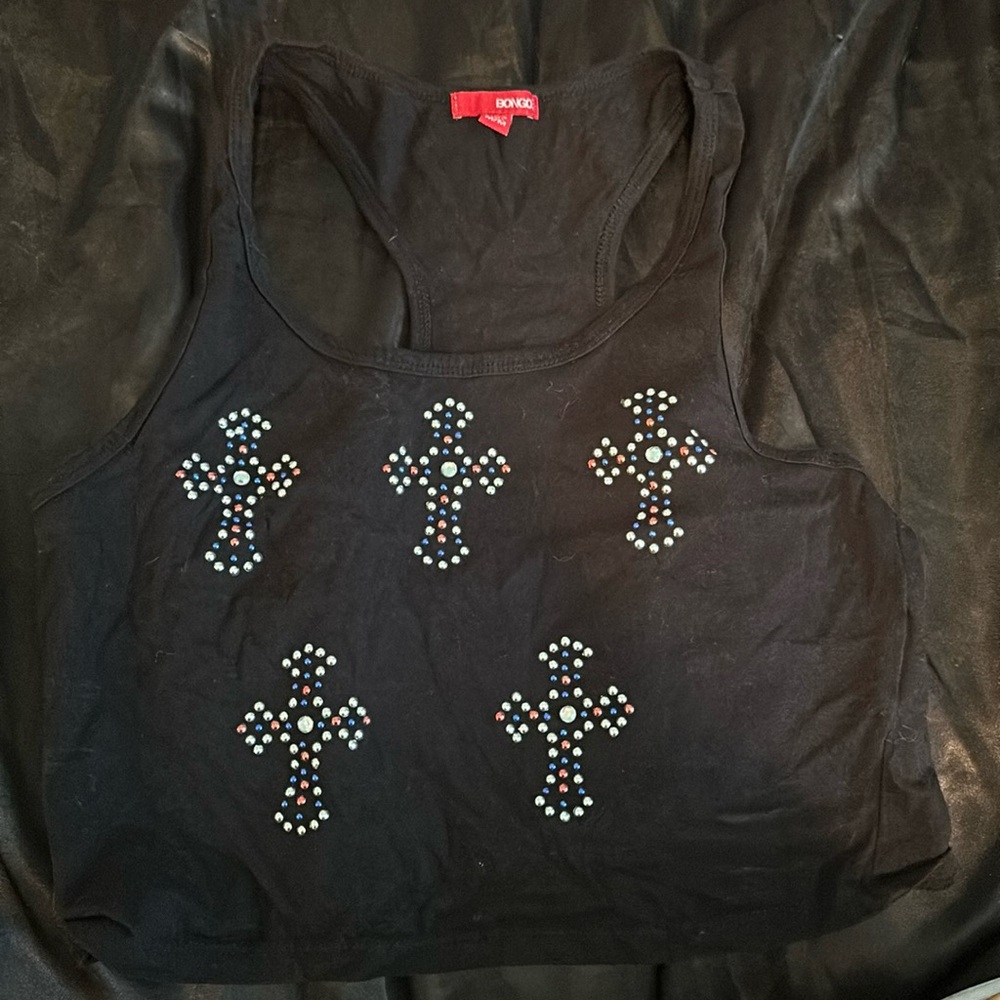 BONGO Bedazzled Cropped Tank